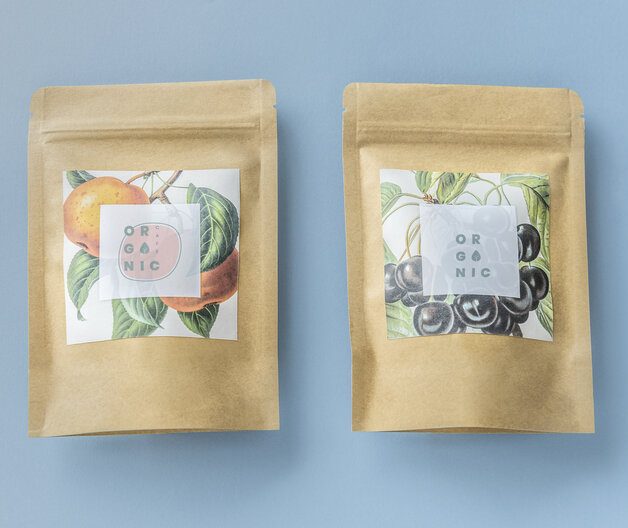 Organic tea branding and packaging mockup Organic food packaging