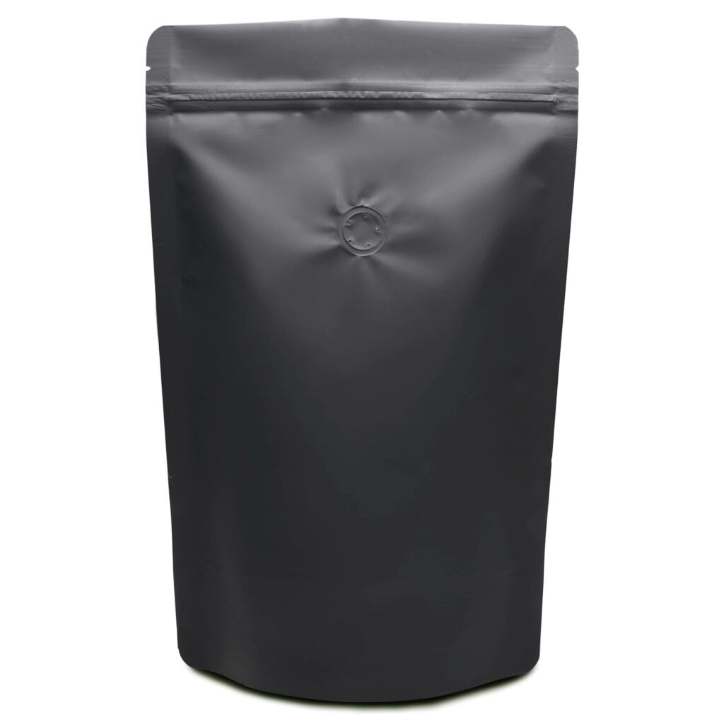 Matte Black Stand Up Pouches With Window 6×9.5×3.5 100 Pack