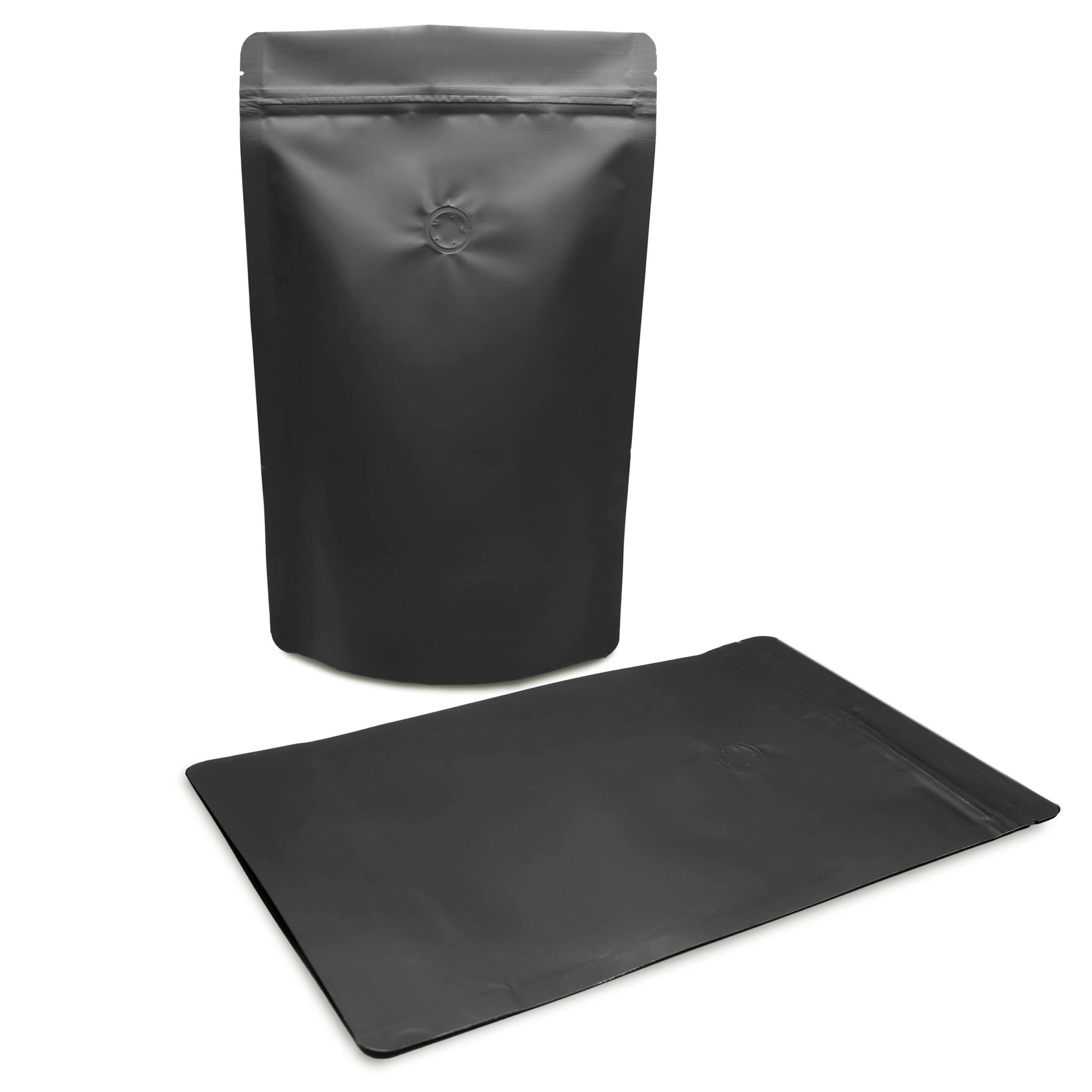 Matte Black Stand Up Pouches With Window 6×9.5×3.5 100 Pack