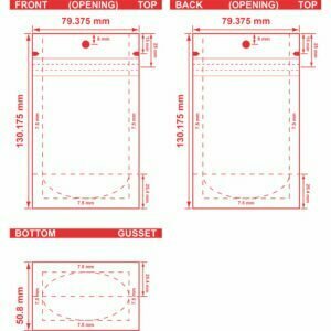 Clear Stand-Up Barrier Pouches 3 1/8x5 1/8x2 S-22240 Dieline