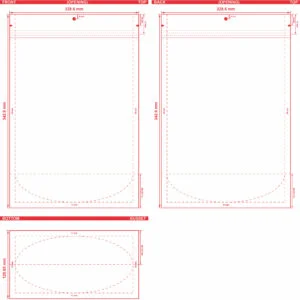 Clear Stand-Up Barrier Pouches 9x13 1/2x4 3/4 S-21654 Dieline