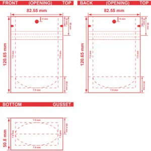 Custom Stand-Up Pouch 3.25x4.75x2 Dieline