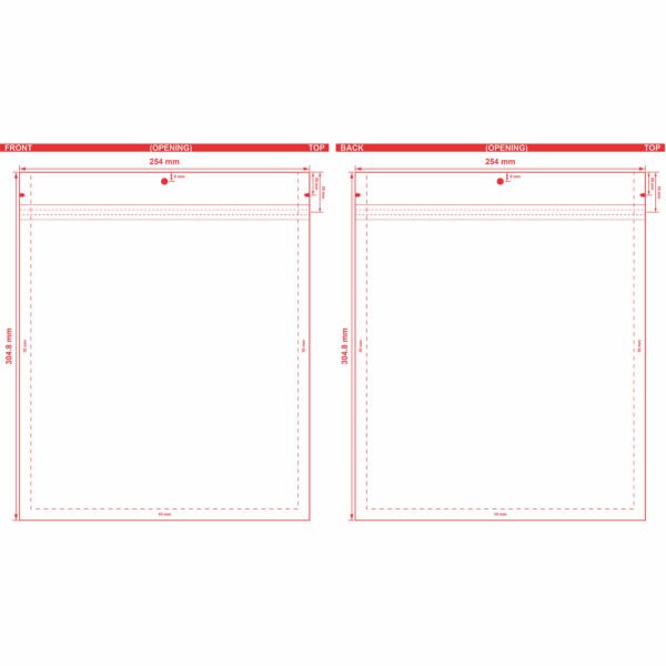 Metallized 3 Seal Flat Barrier Pouches 10x12 S-21994 Dieline