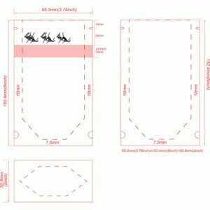 1/8 oz Child Resistant Stand Up Pouch 3.75x6x2 Dieline
