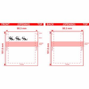 1 Gram Child Resistant Flat Bag 3.75x4 Dieline