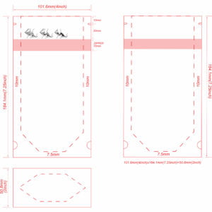 1/4 oz Child Resistant Stand Up Pouch 4x7.25x2 Dieline