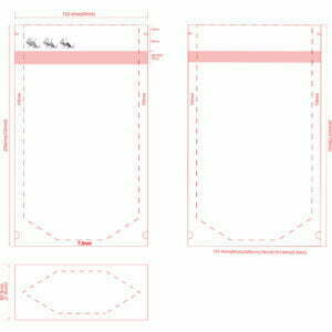 1 oz Child Resistant Stand Up Pouch 6x10x2.5 Dieline