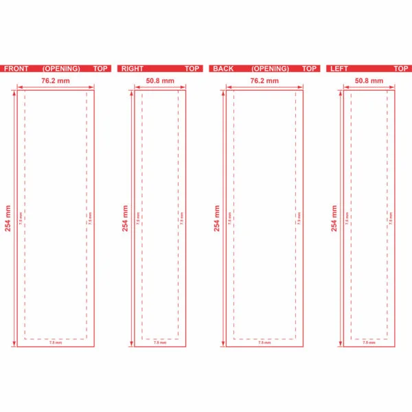 Custom Printed Side Gusset Bags 3x10x2 Dieline
