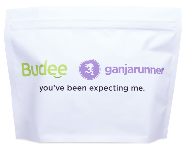 Budde Ganjarunner Exit Bag Cannabis branded Pouch Budde Ganjarunner Exit Bag Glossy Finish White