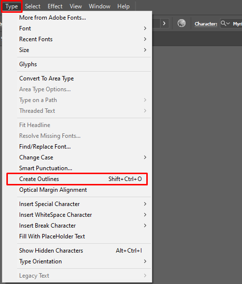 outlining text in Adobe Illustrator step 2 outlining text in Adobe Illustrator step 2 Outlining Text
