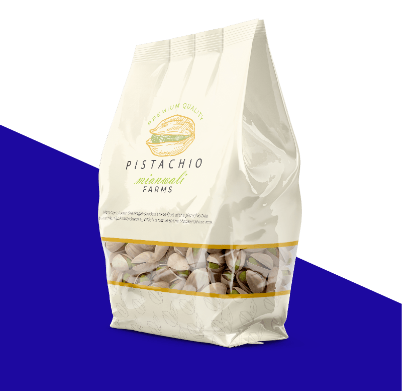 custom quad seal bags Carepac offers including pistachio nuts packaging