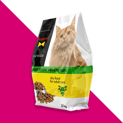 Cat Pet Food Pouches Quad Seal Bag 2 kg Dry Food Packaging for Adult Cats