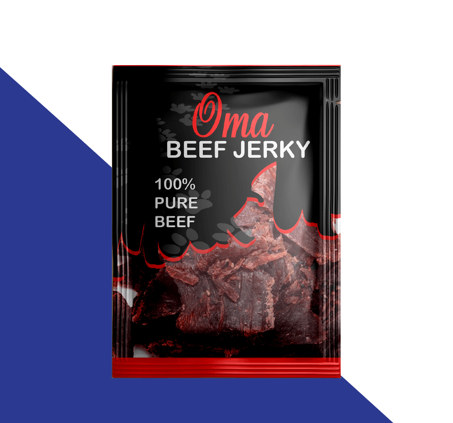 Beef Jerky Snack Packaging Digital Printing Matte Mylar 3 Side Seal Beef Jerky Snack Packaging Zipper Pouch