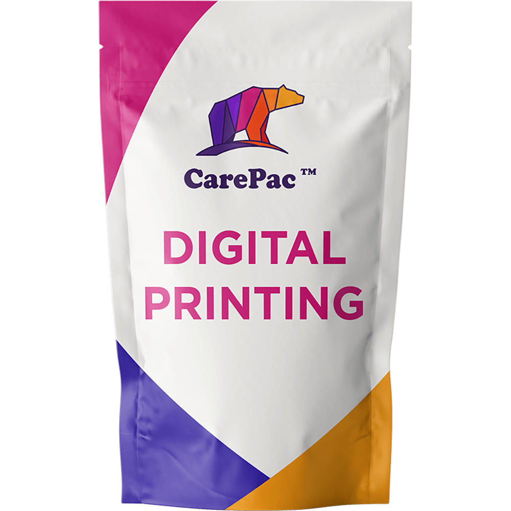 digital printing stand up pouch SUP Matte Finish high end artisanal look Digital Printed Stand Up Pouches