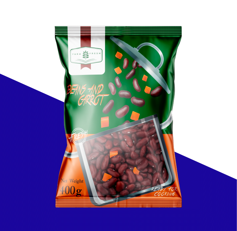 dry food packaging fin seal pouch bags perfect for your rice, beans, and lentils products