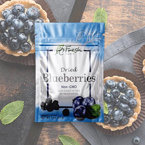3 Seal Pouch Custom Dried Fruit Packaging Freeze Dried Blueberries dry fruit packaging pouches 3 seal small bag