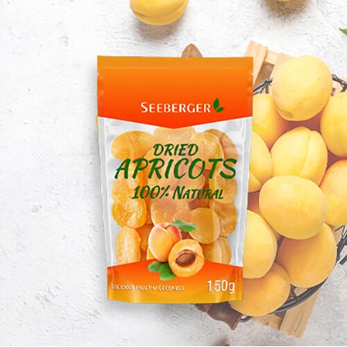 Dry Food Packaging Apricot Delicious soft dried fruit apricot snack pouch stand up pouch glossy finish fruit packaging