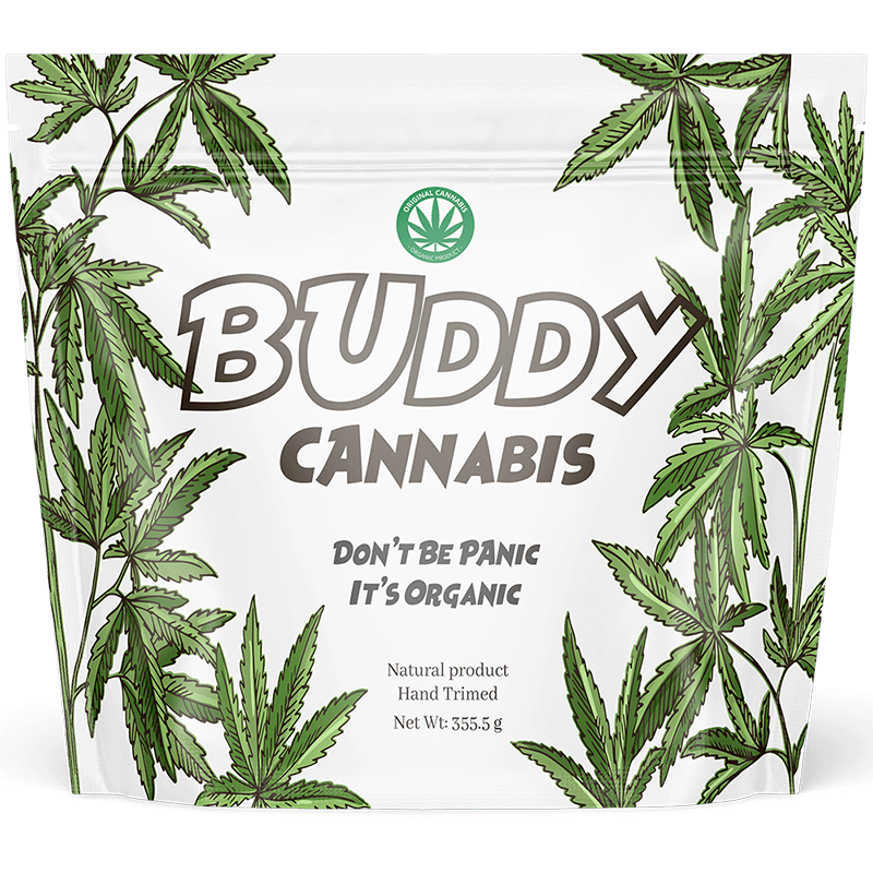 dispensary exit bag buddy cannabis stand up pouch Matte White Dispensary Exit Bag Cannabis packaging child resistant zipper