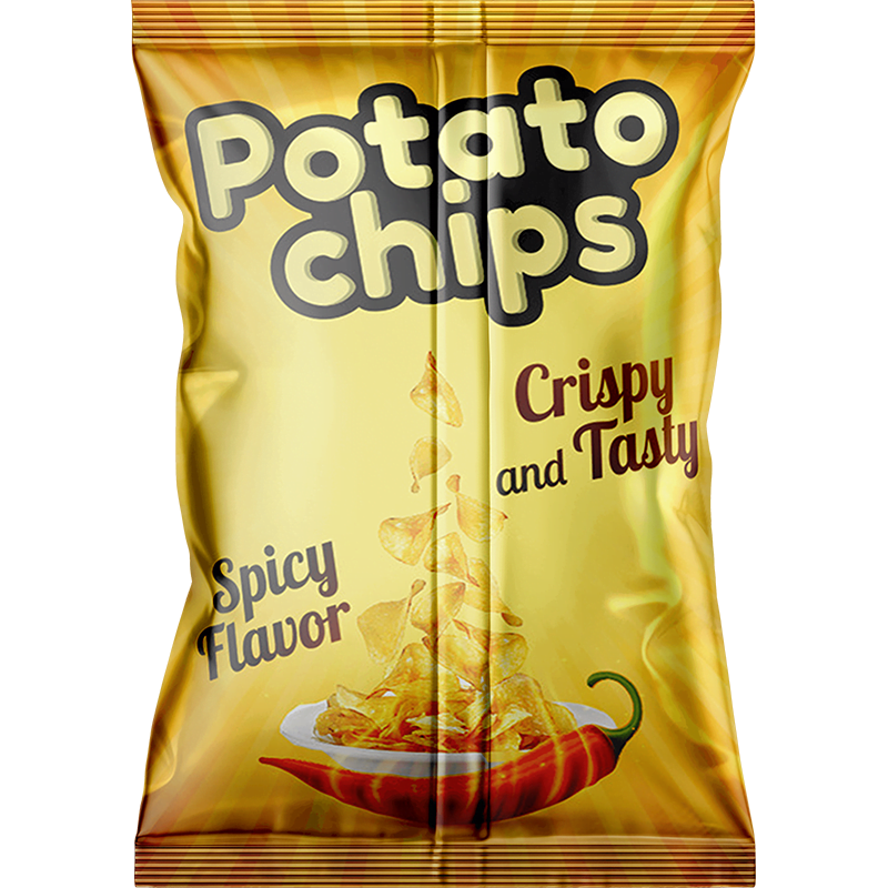 Gravure Printing Snack Food Aluminum Foil Bag Potato Chips Fin Seal Pouch Packaging Potato Chips Packing Bag