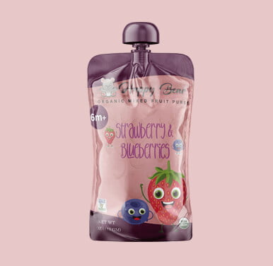Baby Food Happy Bear Spout Stand Up Pouch Doy Pouch Custom Printed Spout Pouches Stand up Pouch with Spout for Baby Food Fruit Puree Packaging
