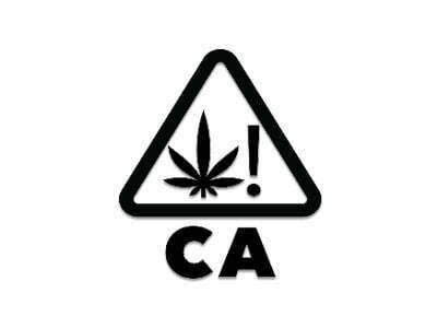 CA Logo Compliant California Universal Symbol Medical Warning Labels with Black Leaf Identification