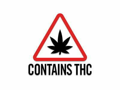 Massachusetts Maine Contains THC Warning Triangle Labels