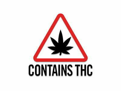 Contain THC compliant Massachusetts Maine Contains THC Warning Triangle Labels
