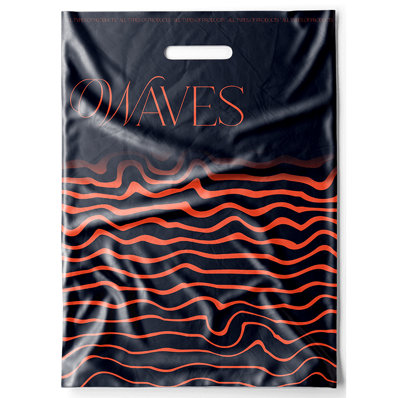 Poly Shopping Bag Wave Custom Printed Matte Finish Plastic Shopping Bags Plastic shopping bag