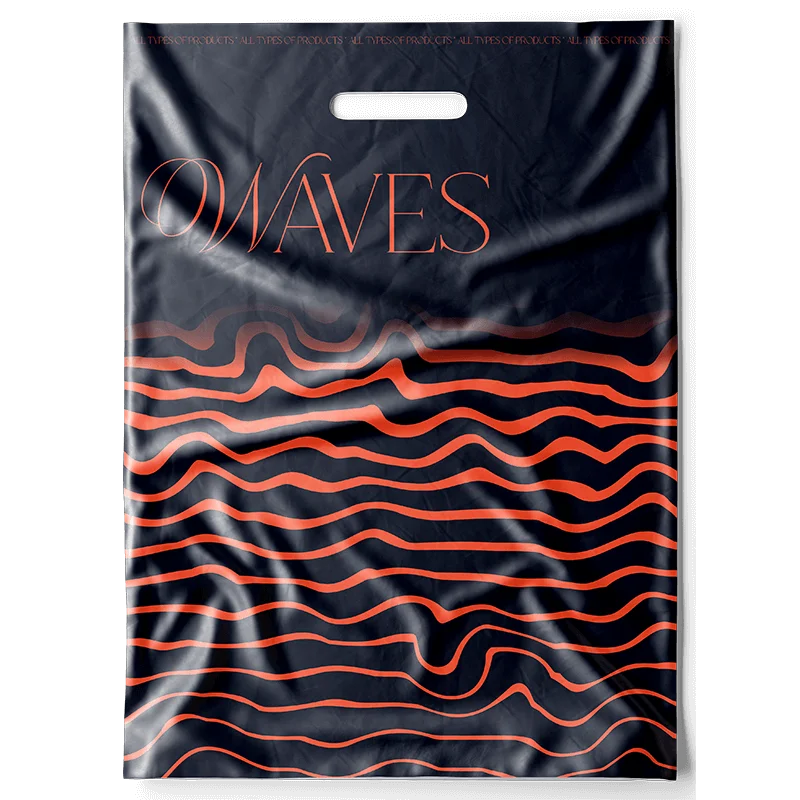 Poly Shopping Bag Wave Custom Printed Matte Finish Plastic Shopping Bags Plastic shopping bag