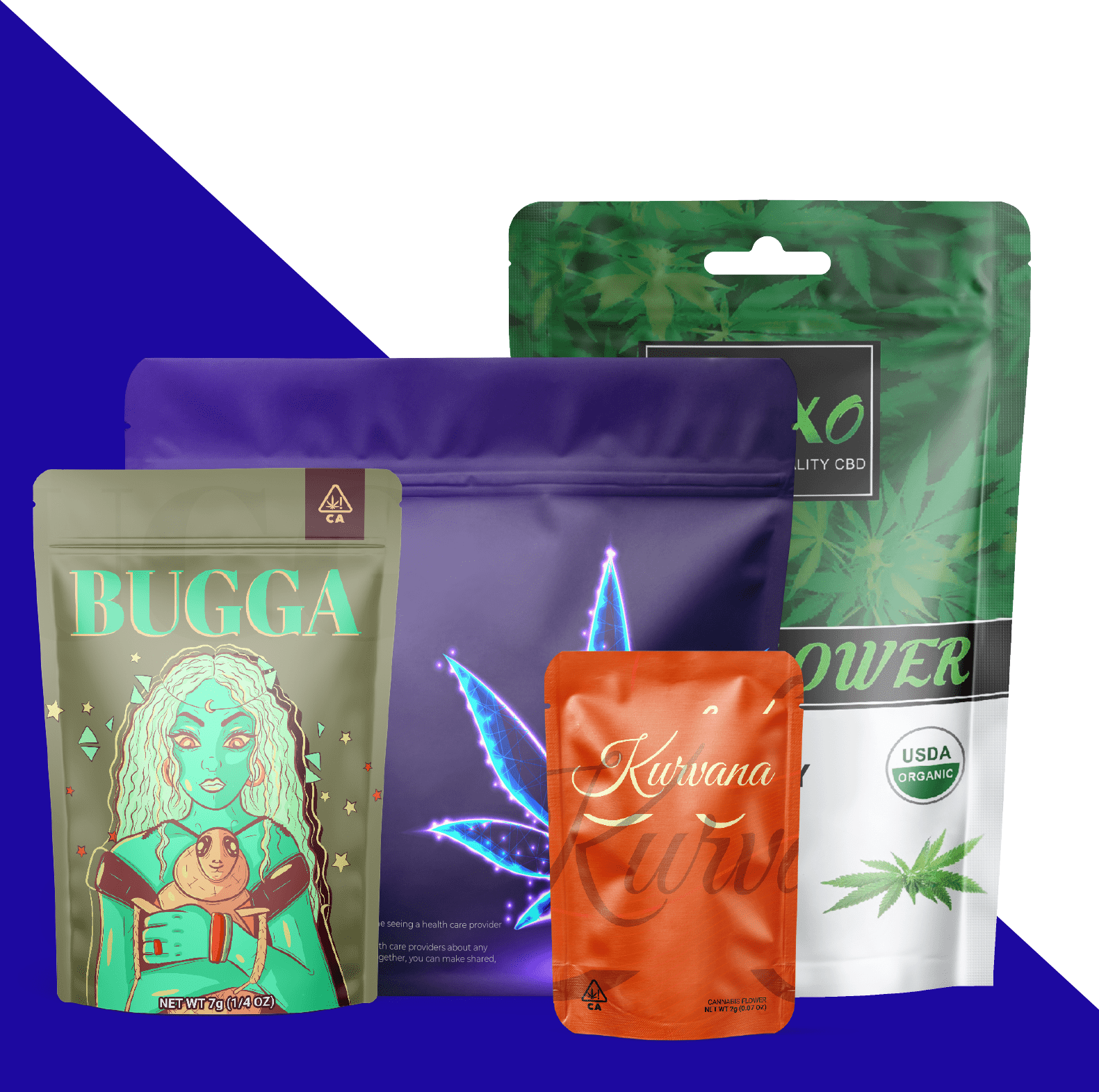 Custom Cannabis Packaging Fits Your Product Custom Printed Cannabis Bags Custom Printed Cannabis Packaging