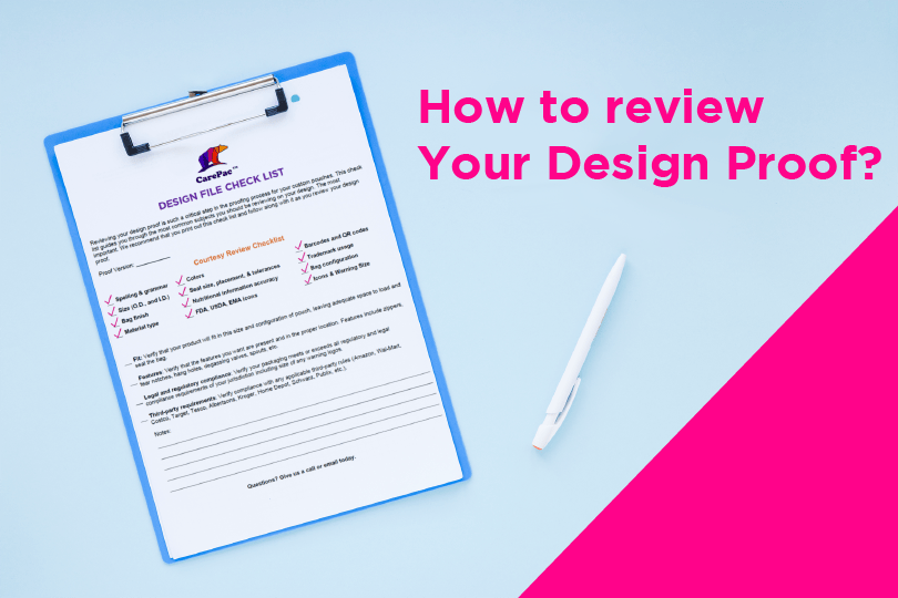 Pouch design proof 6 Design Proof Review Checklist