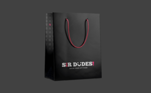 Sir Dude Rope Handle Shopping Bag Custom Shopping Bags and Luxury Retail Packaging Wholesale Black Shopping Bag Whole Printed Bag