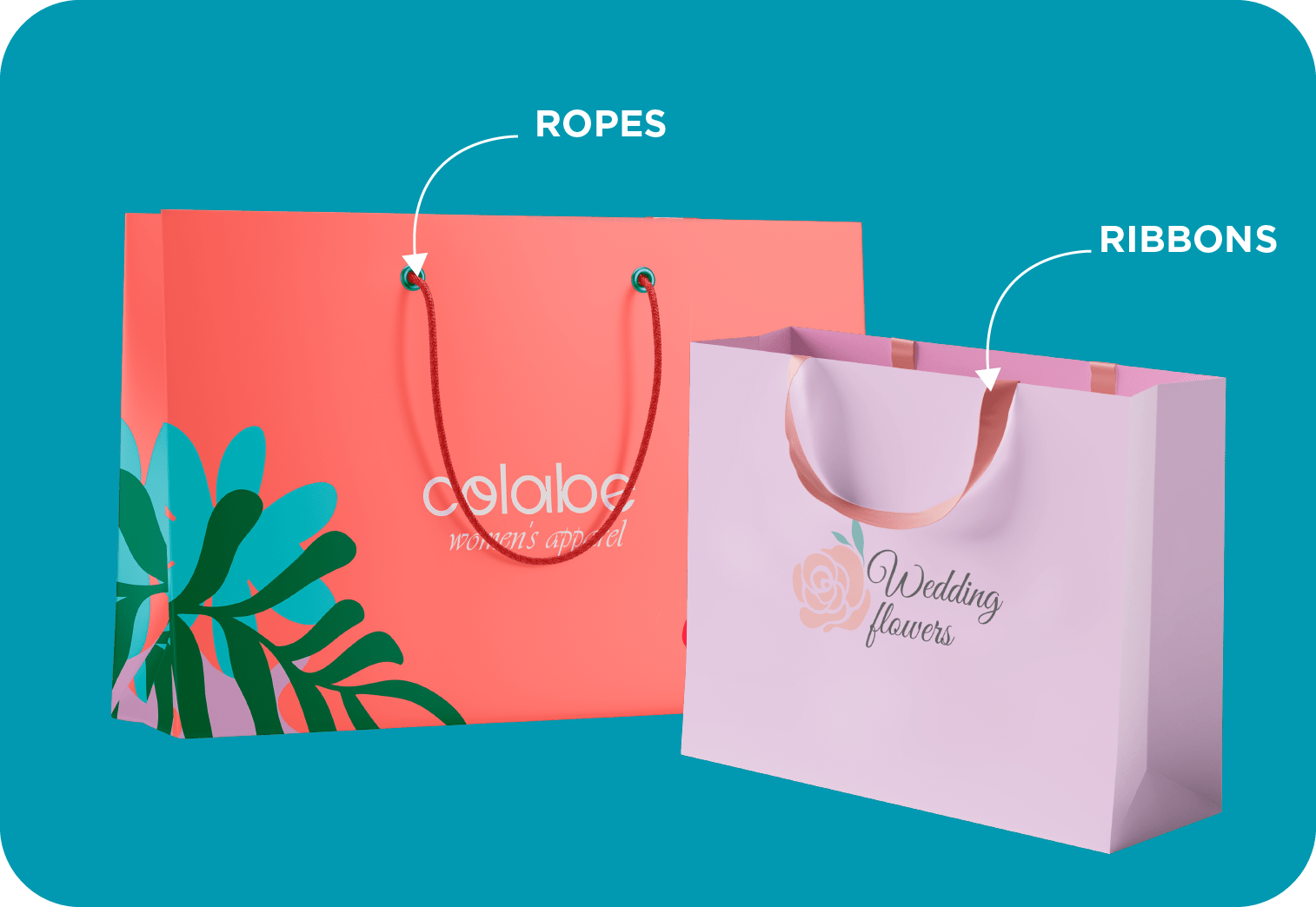 handle materials shopping bag Shopping Bag Handle Options Ropes or Ribbon Type Custom Printed Paper Bags with Logo