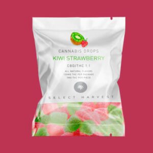 Cannabis Drops Fin Seal Snack Pouch Custom Cannabis Fruit Gummies Flexible Fin Seal Pouches
