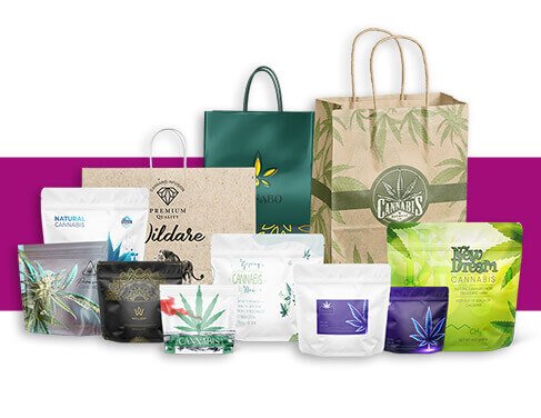 Printed Cannabis Bags Weed Mylar Bags smell proof bags mylar bags