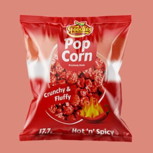 Foodies Popcorn Snack Matt Stand Up Zipper Pouch Custom Printed Back Seal Pillow Pouch Popcorn Packaging Plastic Bag