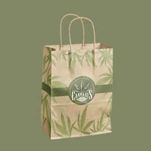 Kraft Dispensary Shopping Bag Kraft Paper Shopper twisted paper handle Hemp Grocery Bag