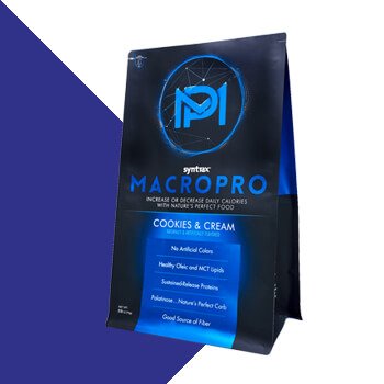 MacroPro Cookies & Cream Protein Powder 8 Seal Bag Protein Powder: Cookies 'N Cream Side Gusset Matte Finish Printed Bag