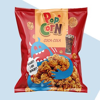 Pillow Pouch Puffed Food Packaging Bag Popcorn Snack Food Pouch Printed Glossy Popcorn Pouch Aluminum Foil Pillow Pouch