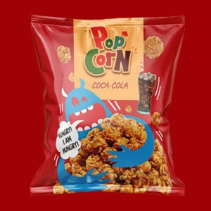 Pop Corn Coca Cola Flexible Popcorn Bags Custom Popcorn Packaging Pillow Flexible Popcorn Bags Packaging Glossy Finish
