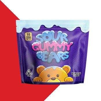 Printed-Gummies-Child-Resistant-Exit-Bag Gummy Bear CBD Infuse Exit Bag Child Resistant Ziplock Stand Up Bag