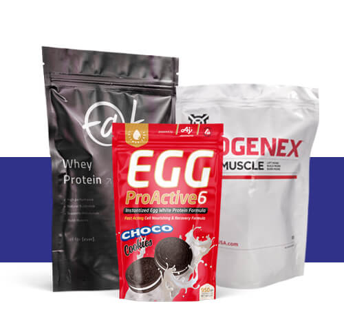 Protein Powder Eco Friendly Packaging Recyclable Nutrition Whey Protein Powder Packaging Stand Up Pouch