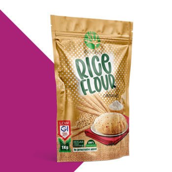 Rice Flour Packaging Gluten Free Organic Brown Rice Flour Stan Up Pouch Powder Food Packaging Matte Finish