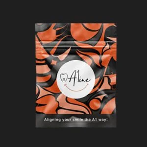 Aline Dental Pouch Bag 3 Side Seal Aligner Zip Lock Bag Dental Clear Aligners Pouch Plastic Packaging Mylar Bags