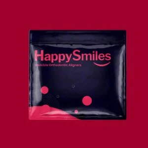 Happy Smile Orthodontic Aligners Bags Small Plastic Packaging Bags Invisible Aligners Reusable Small Clear Aligners 3 Sides Sealed Bag Ziplock Clear Front Mylar Pouch