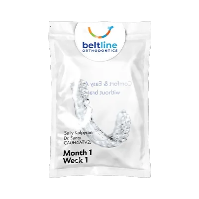 Custom Printed Glossy White Plastic Sachets Stand Up Retainers Braces Clear Aligners Packaging Mylar Ziplock Bags